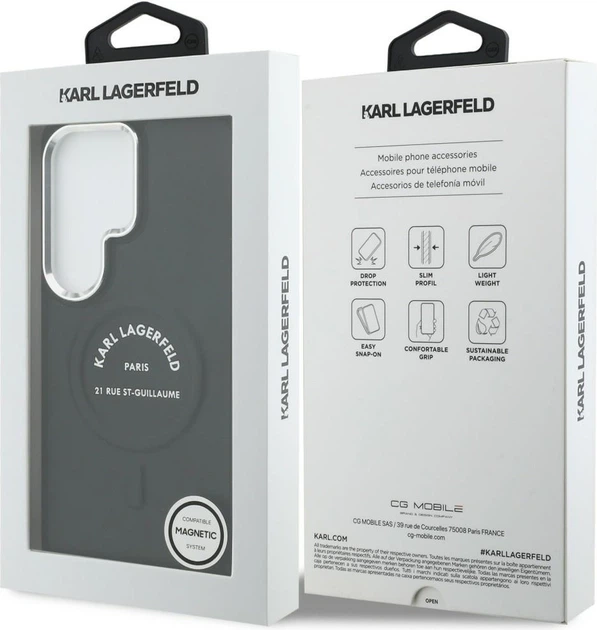 Чохол Karl Lagerfeld Embossed Ring RSG Logo MagSafe для Samsung Galaxy S26 Ultra Black (KLHMS26LPSKRSGEK) - зображення 8