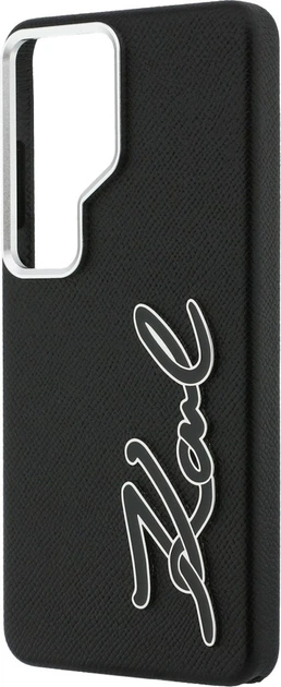Чохол Karl Lagerfeld Grained Signature Metal Resin Logo для Samsung Galaxy S26 Ultra Black (KLHCS26LPGFKSRSK) - зображення 6