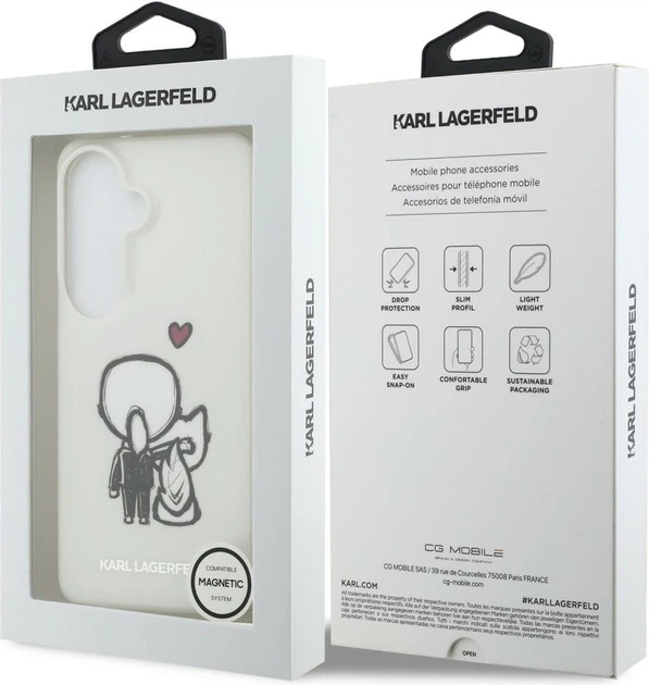 Etui plecki Karl Lagerfeld IML Karl&Choupette MagSafe do Samsung Galaxy S26 Transparent (KLHMS26S6HKCBHH) - obraz 8