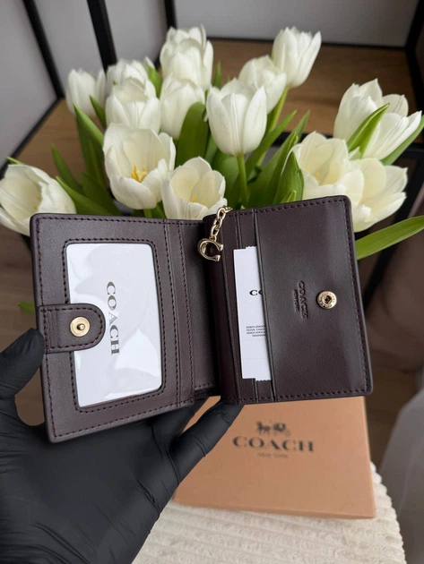 Гаманець Coach Snap Wallet In Signature Canvas червоний натуральна шкіра + подарункове пакування - изображение 2