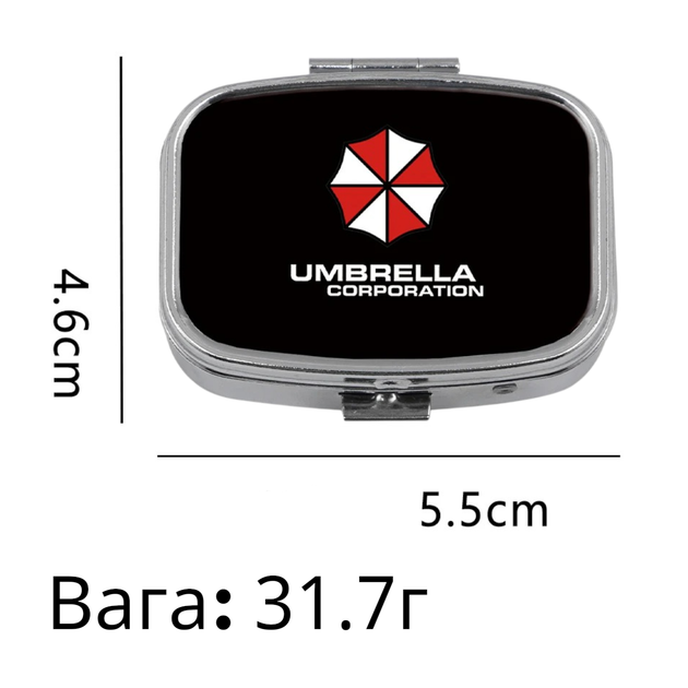 Металлическая таблетница Umbrella Corporation Мини-кейс для таблеток Resident Evil - изображение 2