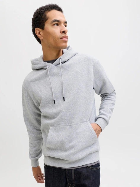 Худи мужское Jack & Jones 12249340 M Light Grey (5715434101968) - изображение 3