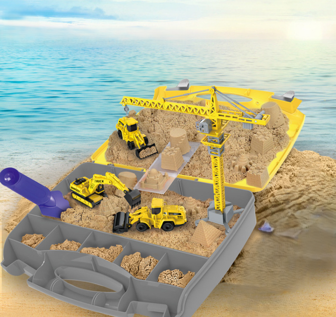Детский кинетический песок в чемодане Dynamic Sand набор песка развивающий для мальчика в подарочной коробке - изображение 3