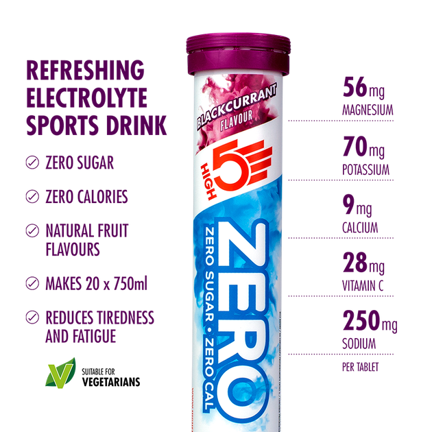 Ізотонік High5 Zero Blackcurrant Blackcurrant 20 шипучих таблеток, Чорна смородина - зображення 3