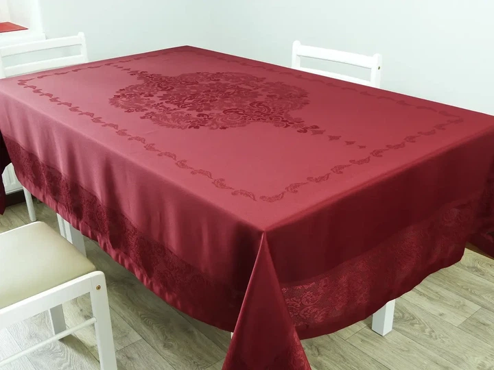 Скатертина "Jumbo" тефлонова водовідштовхувальна 160x160 тефлоновим просоченням бордова - зображення 2