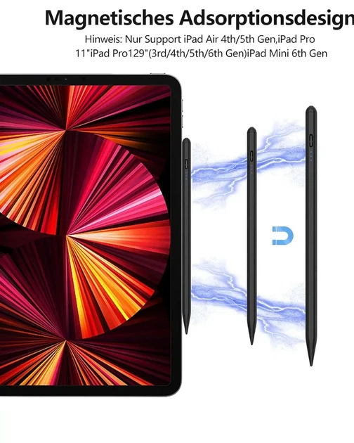 Стилус для iPad 2018-2021 с магнитным креплением, откидыванием ладони и наклоном пера, быстрая зарядка - изображение 7