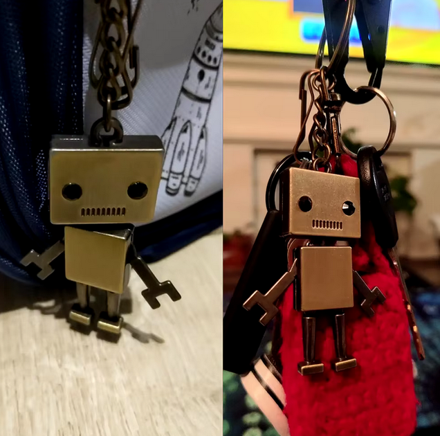 Брелок металевий для ключів, сумок, рюкзаків "Робот/Robot" Сріблястий - Фото 2 Брелок металевий для ключів, сумок, рюкзаків "Робот/Robot" Сріблястий - зображення 2