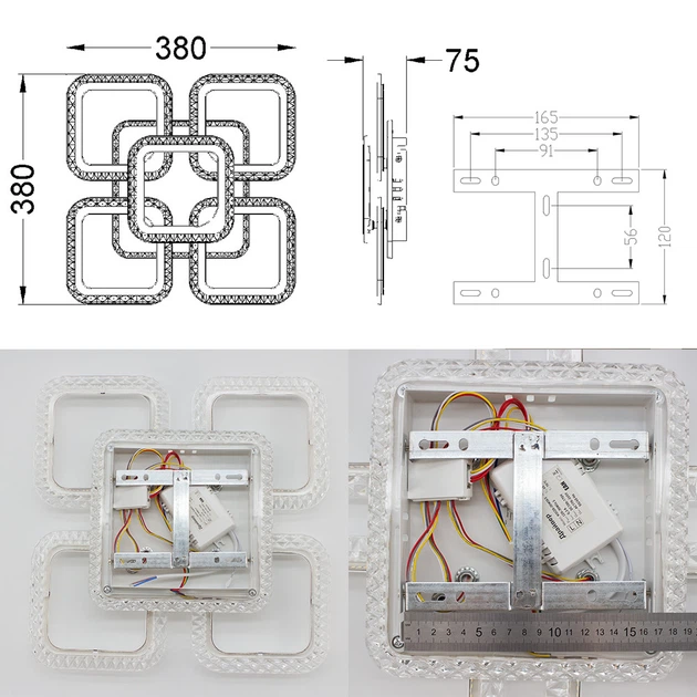Управляемая светодиодная люстра ROOM ICE 70W 6S SMART 380x380x75-WHITE-220-IP20 - изображение 4