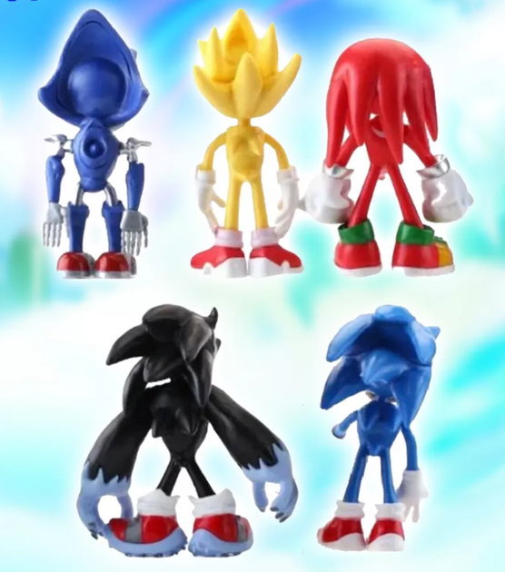 Набор игровых фигурок Sonic 5 штук, игрушечные фигурки Соник большие подвижные - Фото 3 Набор игровых фигурок Sonic 5 штук, игрушечные фигурки Соник большие подвижные - изображение 3