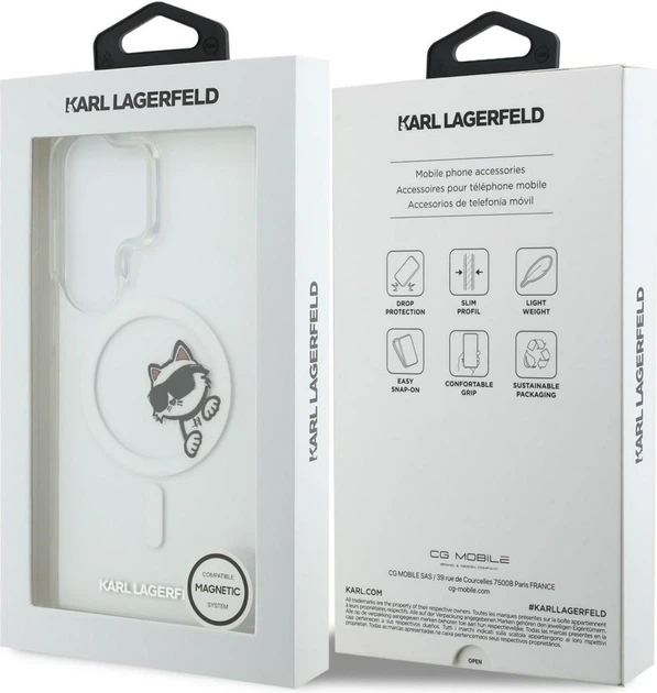 Чохол Karl Lagerfeld IML Peekaboo Choupette MagSafe для Samsung Galaxy S26 Ultra Transparent (KLHMS26L6HCPSCT) - зображення 8