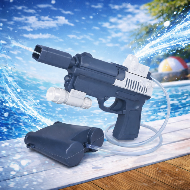 Водяной детский электрический пистолет «Акула» с аккумулятором Синий Shark Electric Water Gun (W-Y1-0) - Фото 1 Водяной детский электрический пистолет «Акула» с аккумулятором Синий Shark Electric Water Gun (W-Y1-0) - изображение 1
