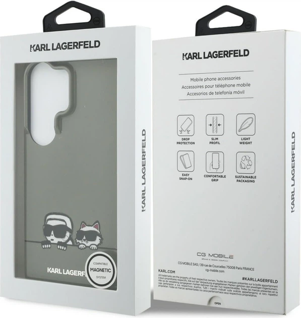 Чохол Karl Lagerfeld IML Peekaboo Karl&Choupette MagSafe для Samsung Galaxy S26 Ultra Black (KLHMS26L6HPKACK) - зображення 8