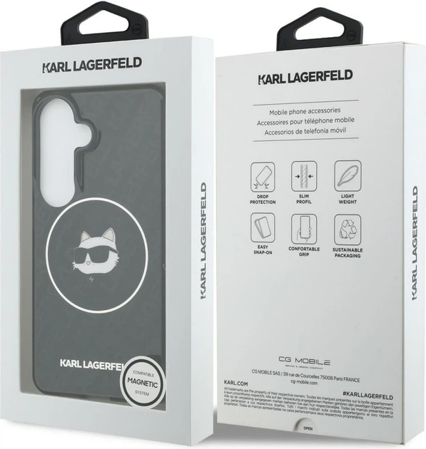 Чохол Karl Lagerfeld IML Repeated Choupette MagSafe для Samsung Galaxy S26 Black (KLHMS26SHMKBCHOK) - зображення 8