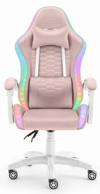 Геймерське крісло тканинне Hell's Chair HC-1000 Pink LED - изображение 2