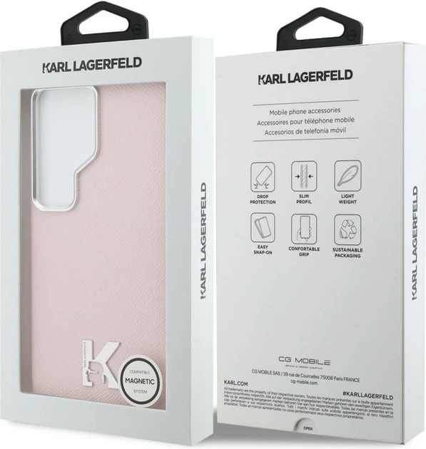 Чохол Karl Lagerfeld K Metal Logo MagSafe для Samsung Galaxy S26 Ultra Pink (KLHMS26L5PGFKHGP) - зображення 8