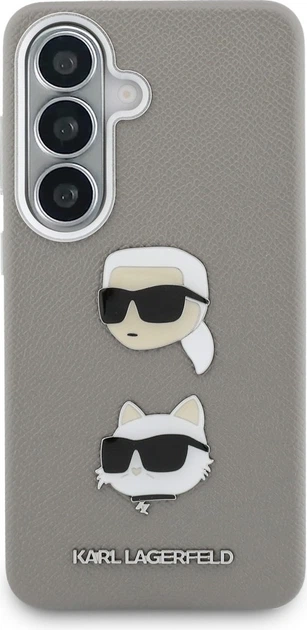 Чохол Karl Lagerfeld Saffiano Double Heads Metal для Samsung Galaxy S26 Silver (KLHCS26SPSFDHPOG) - зображення 3
