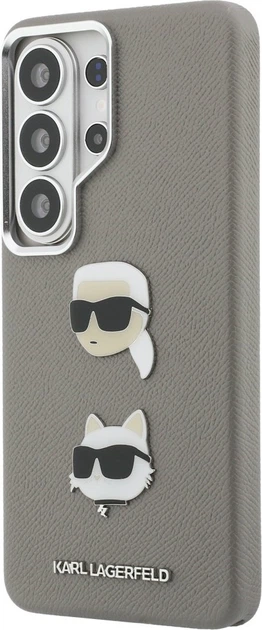 Чохол Karl Lagerfeld Saffiano Double Heads Metal для Samsung Galaxy S26 Ultra Silver (KLHCS26LPSFDHPOG) - зображення 2