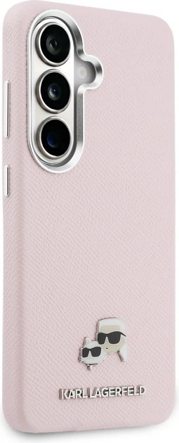 Чохол Karl Lagerfeld Saffiano KC Metal Logo MagSafe для Samsung Galaxy S26 Pink (KLHMS26S6PFKCLP) - зображення 4