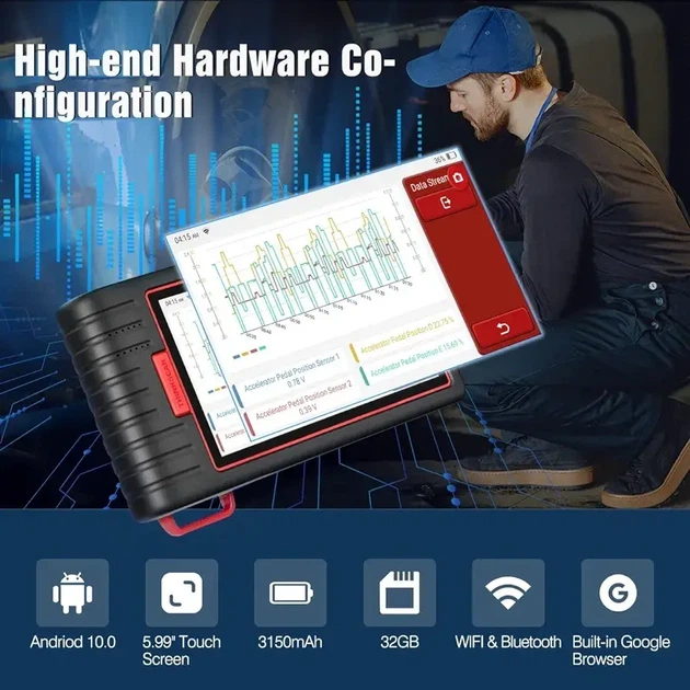 Автосканер ThinkScan Max 2 OBD2 – професійний діагностичний сканер для авто, 28 сервісних функцій, Android 10, Wi-Fi, Bluetooth - зображення 8