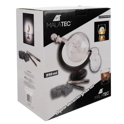 Подарочный набор для виски Malatec 22553 графин-глобус на подставке + 2 стакана. - изображение 11