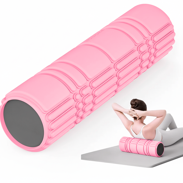 Массажный ролик WCG K3 Premium Foam Roller 42 см, розовый, 3D рельеф, EVA, до 200 кг - Фото 1 Массажный ролик WCG K3 Premium Foam Roller 42 см, розовый, 3D рельеф, EVA, до 200 кг - изображение 1