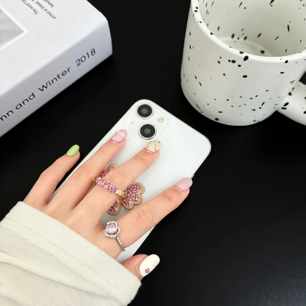 Попсокет тримач для телефона метелик із стразами кристали на палець PopSocket - зображення 3