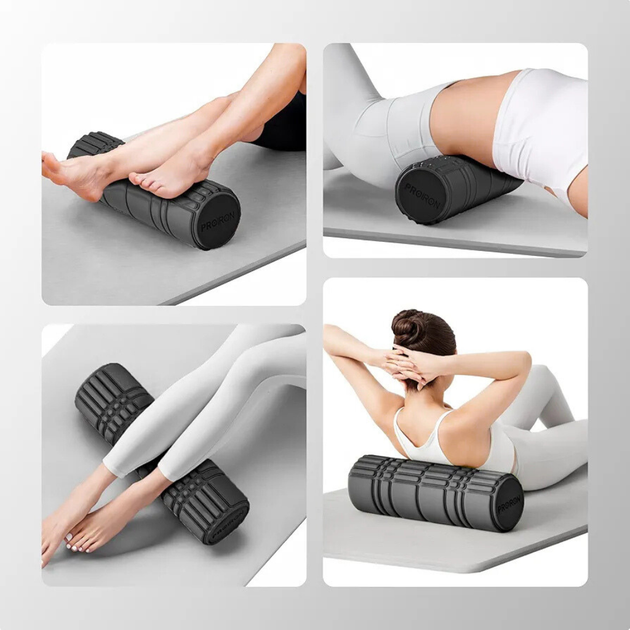 Массажный ролик WCG K3 Premium Foam Roller 42 см, черный, 3D рельеф, EVA, до 200 кг - Фото 5 Массажный ролик WCG K3 Premium Foam Roller 42 см, черный, 3D рельеф, EVA, до 200 кг - изображение 5