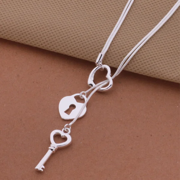 Подвеска кулон сердце ключик и колодка тиффаны tiffany стерлинговый серебристый - изображение 3