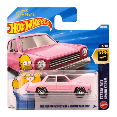 Машинка Базовая Hot Wheels The Simpsons Family Car Screen Time 1:64 JJJ68 Pink - Фото 1 Машинка Базовая Hot Wheels The Simpsons Family Car Screen Time 1:64 JJJ68 Pink - изображение 1