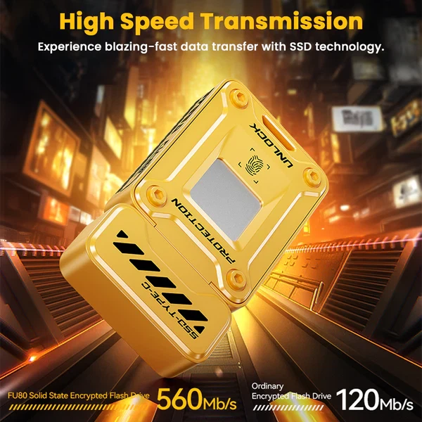 Флеш пам'ять USB EAGET FU80 256GB Fingerprint USB 3.2 Gen 1 (560Mb/s) - изображение 7