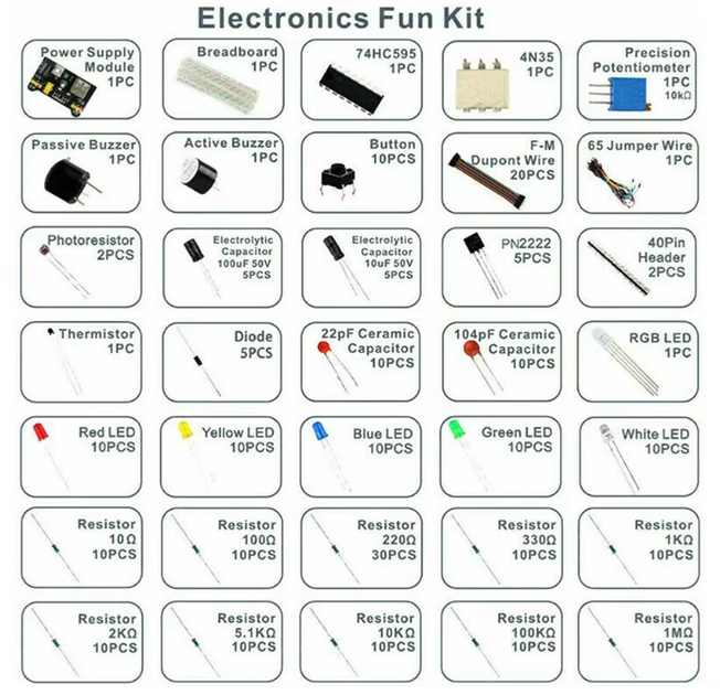 Науковий ігровий набір DIY Arduino UNO R3 навчальний експериментів для навчання електриці 830 деталей - изображение 2
