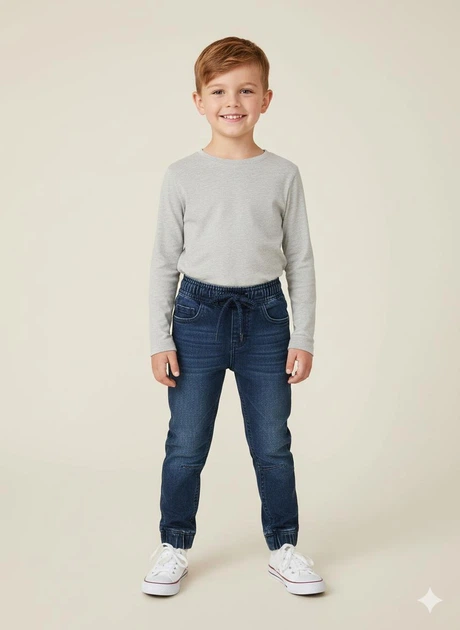 Джинси джогери дитячі Slim Fit Lupilu 86р Темно-синій (1052) - Фото 1 Джинси джогери дитячі Slim Fit Lupilu 86р Темно-синій (1052) - изображение 1