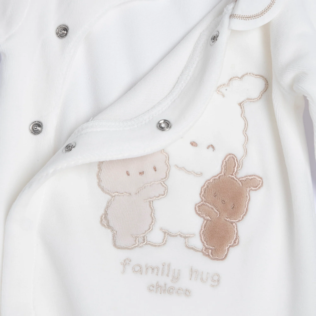 Велюровый комбинезон Chicco Cuddly Bunny, цвет белый, размер 68 (091.00297.030) - Фото 2 Велюровый комбинезон Chicco Cuddly Bunny, цвет белый, размер 68 (091.00297.030) - изображение 2