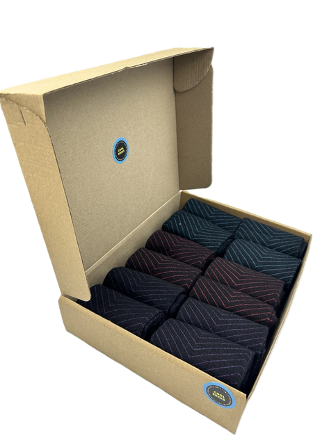 Набір чоловічих бавовняних шкарпеток Cool Socks Cotton Geometry Color Collection, високі з геометричним візерунком (12 пар) розмір 43-46 - изображение 2