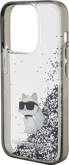 Панель Karl Lagerfeld Liquid Glitter Choupette для Apple iPhone 15 Pro Transparent (3666339164218) - зображення 5