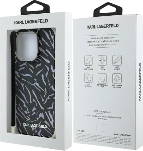 Etui Karl Lagerfeld Zebra With Cord do Apple iPhone 16 Pro Purple (3666339320348) - obraz 7