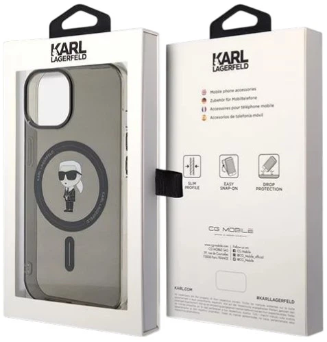 Панель Karl Lagerfeld IML Ikonik MagSafe для Apple iPhone 14 / 15 / 13 Black (3666339162115) - зображення 8