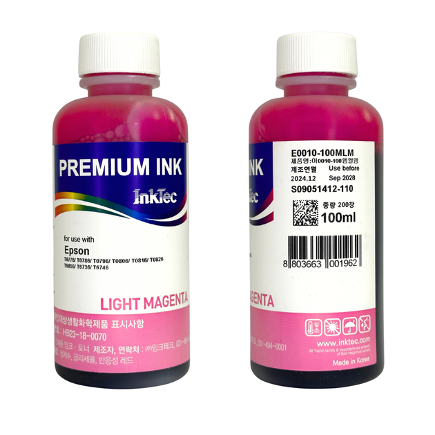 Комплект водорозчинного чорнила InkTec для принтерів EPSON, серія E0010, 6 кольорів (Black, Cyan, Magenta, Yellow, Light Cyan, Light Magenta) – 100мл - изображение 6