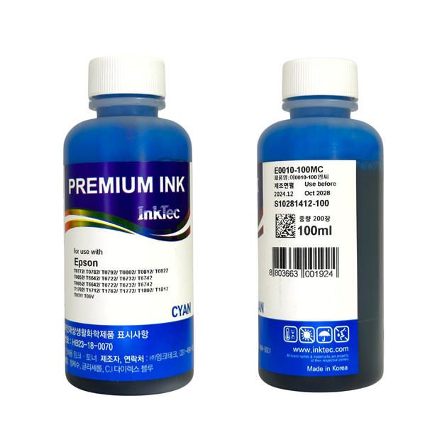 Комплект водорозчинного чорнила InkTec для принтерів EPSON, серія E0010, 6 кольорів (Black, Cyan, Magenta, Yellow, Light Cyan, Light Magenta) – 100мл - изображение 4