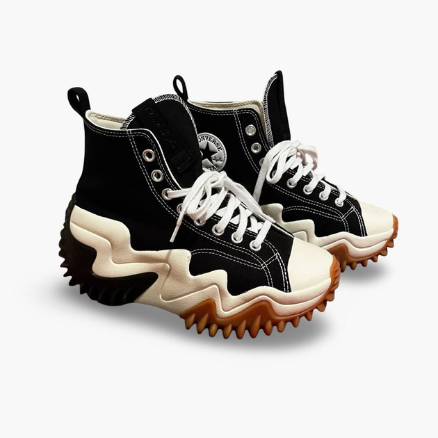 Женские кеды высокие с вышивкой Converse Motion Platform черные 36 - изображение 8