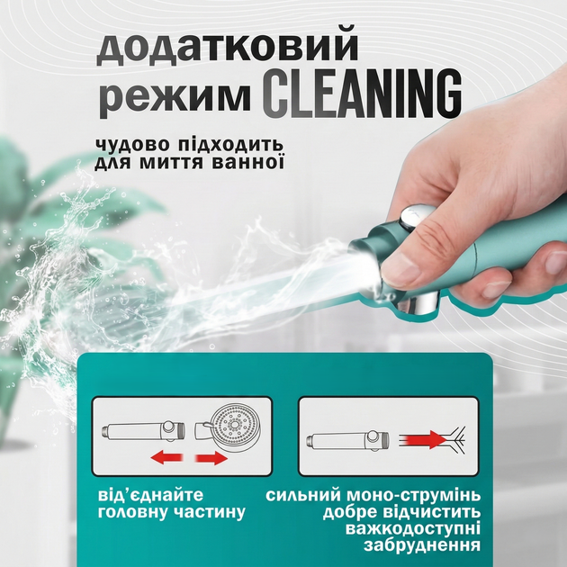 Массажная душевая лейка-щетка TURBOCHARGED SHOWER HEAD Brush 5 режимов Черная (комплект из 4 фильтров) - изображение 7