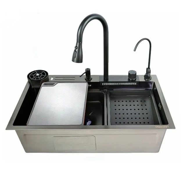 Мийка багатофункціональна Zerix ZH7546-SET-06 Micro Decor Graphite з вбудованим змішувачем з нержавіючої сталі (ZM5587) ( 18465 ) - изображение 2