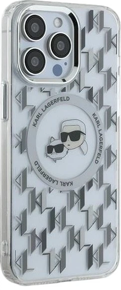 Панель Karl Lagerfeld IML Monogram Karl & Choupette Head MagSafe для Apple iPhone 15 Pro Transparent (3666339285326) - зображення 4