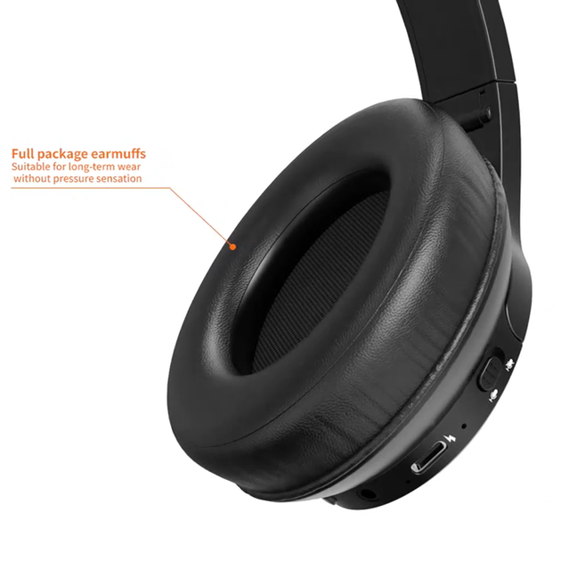 Бездротові накладні навушники BH1 Bluetooth, повнорозмірні складні басові з мікрофоном Black - Фото 5 Бездротові накладні навушники BH1 Bluetooth, повнорозмірні складні басові з мікрофоном Black - зображення 5