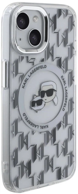 Панель Karl Lagerfeld IML Monogram Karl & Choupette Head MagSafe для Apple iPhone 15 Transparent (3666339285302) - зображення 4