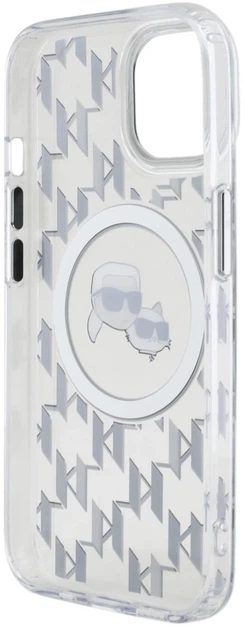 Панель Karl Lagerfeld IML Monogram Karl & Choupette Head MagSafe для Apple iPhone 15 Transparent (3666339285302) - зображення 6
