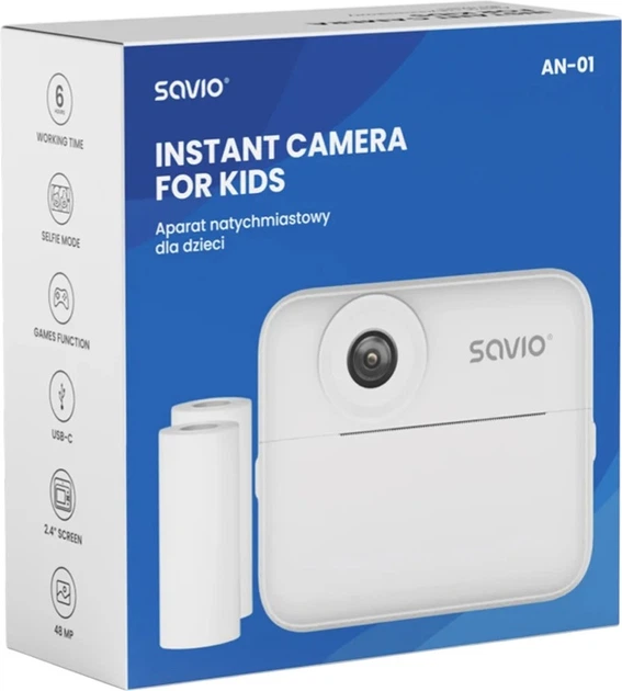 Aparat natychmiastowy Savio AN-01 White (5905106070122) - obraz 2