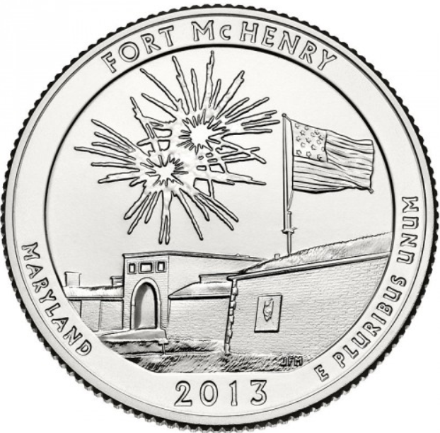 Монета 25 центів (квотер) США 2013 D UNC Національний пам'ятник Форт Мак-Генрі. Fort McHenry National Monument - Фото 1 Монета 25 центів (квотер) США 2013 D UNC Національний пам'ятник Форт Мак-Генрі. Fort McHenry National Monument - зображення 1