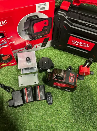 Нивелир лазерный KraftTech 500 г, зеленый лазер, 45 м/60 м с приемником, Bluetooth, IP54 - изображение 9