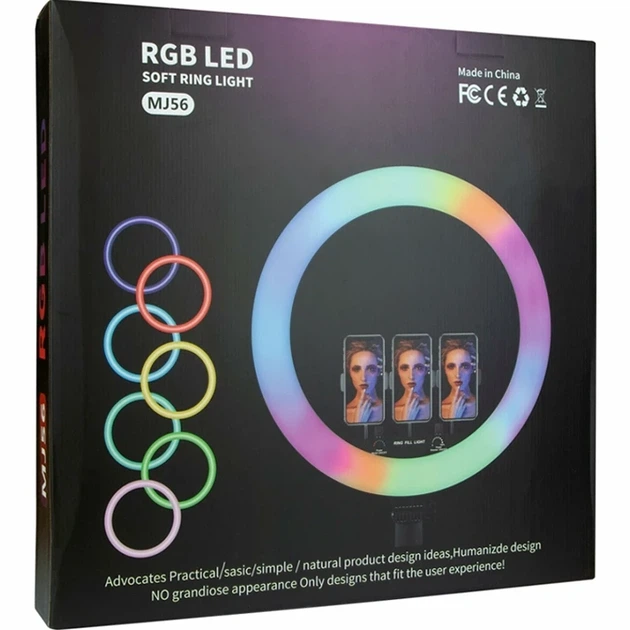 Лампа RGB 56см 2 USB черный для блогеров и фотографов с пультом управления SMD светодиоды - Фото 2 Лампа RGB 56см 2 USB черный для блогеров и фотографов с пультом управления SMD светодиоды - изображение 2